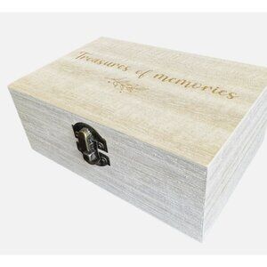 "Treasures of Memories" Wooden Keepsake Box w/ 100 Memory Cards, Bereavement Box